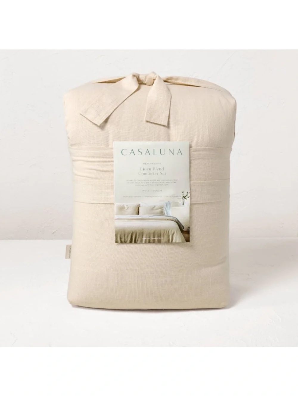 Casaluna F/Q Heavyweight Linen Blend Comforter Set in Natural